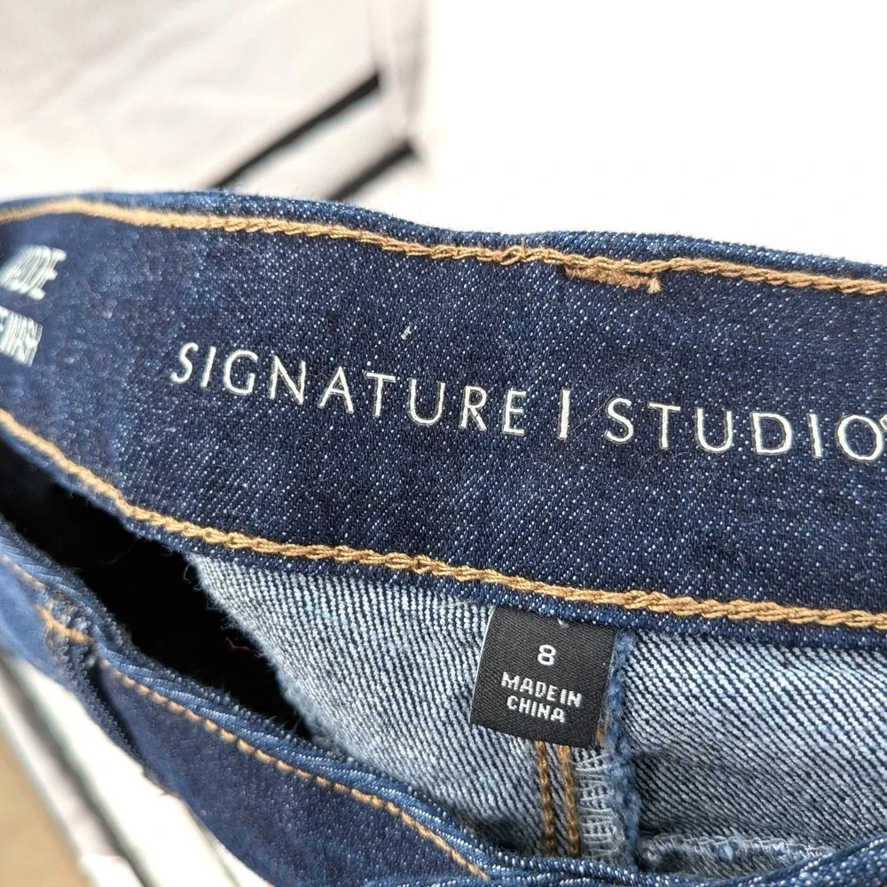 Signature Studio Maddie Ankle Skinny Jeans Size 8 Dark Wash Stretch‎ Minimalist